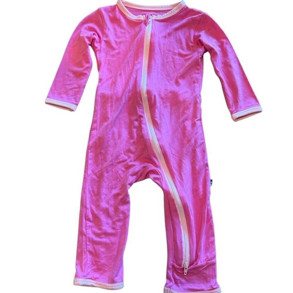 KicKee Pants Little Girls Basic Coverall with Zipper bamboo size 3-6 months